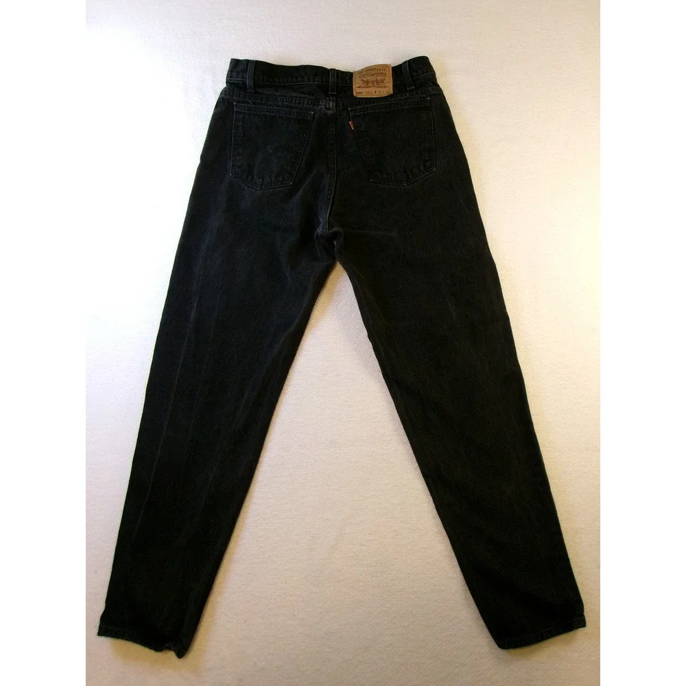 Levis‎ 550 Relaxed Fit Tapered Leg Black Orange Tab Jeans Mens 36x34 Made in USA